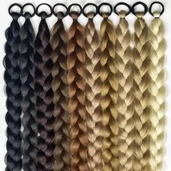 24 Inch Synthetic Long Braided Ponytail Hair Extensions For Women High Temperature Fiber Hair Accessories