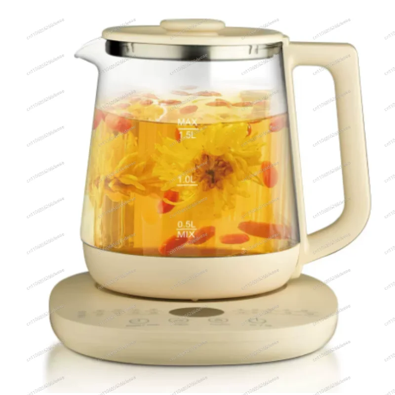 1.5L Transparent Glass Electric Kettle Split Type Multifunctional Health Pot Flower Tea Decoction Boiler for Home