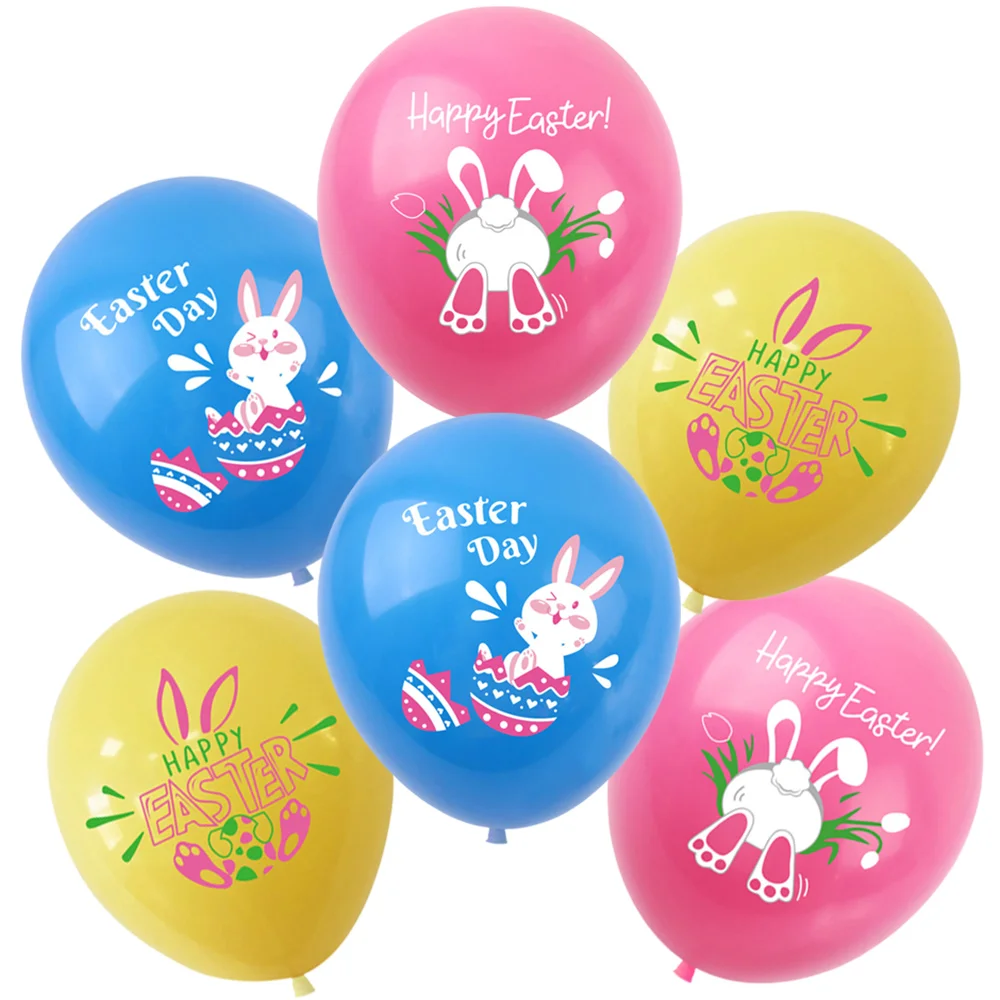 

30 Pcs Easter Party Latex Balloons Easter Eggs Bunny Chick Balloon Hello Spring Happy Spring Easter Birthday Party Decorations