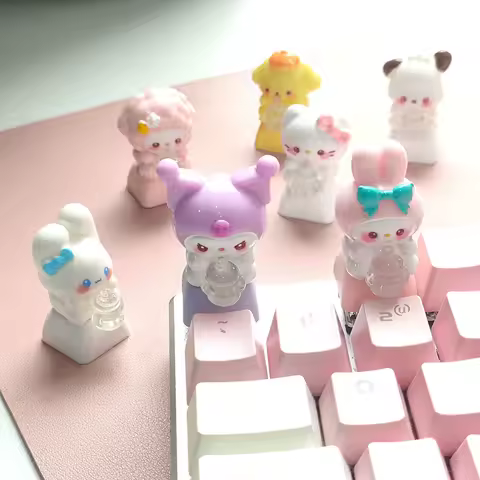 Kawaii Kuromi Keycaps DIY Artisan Keycaps Cute Gift for Custom Keyboard Aesthetic Desk Decor Perfect Present for Girl