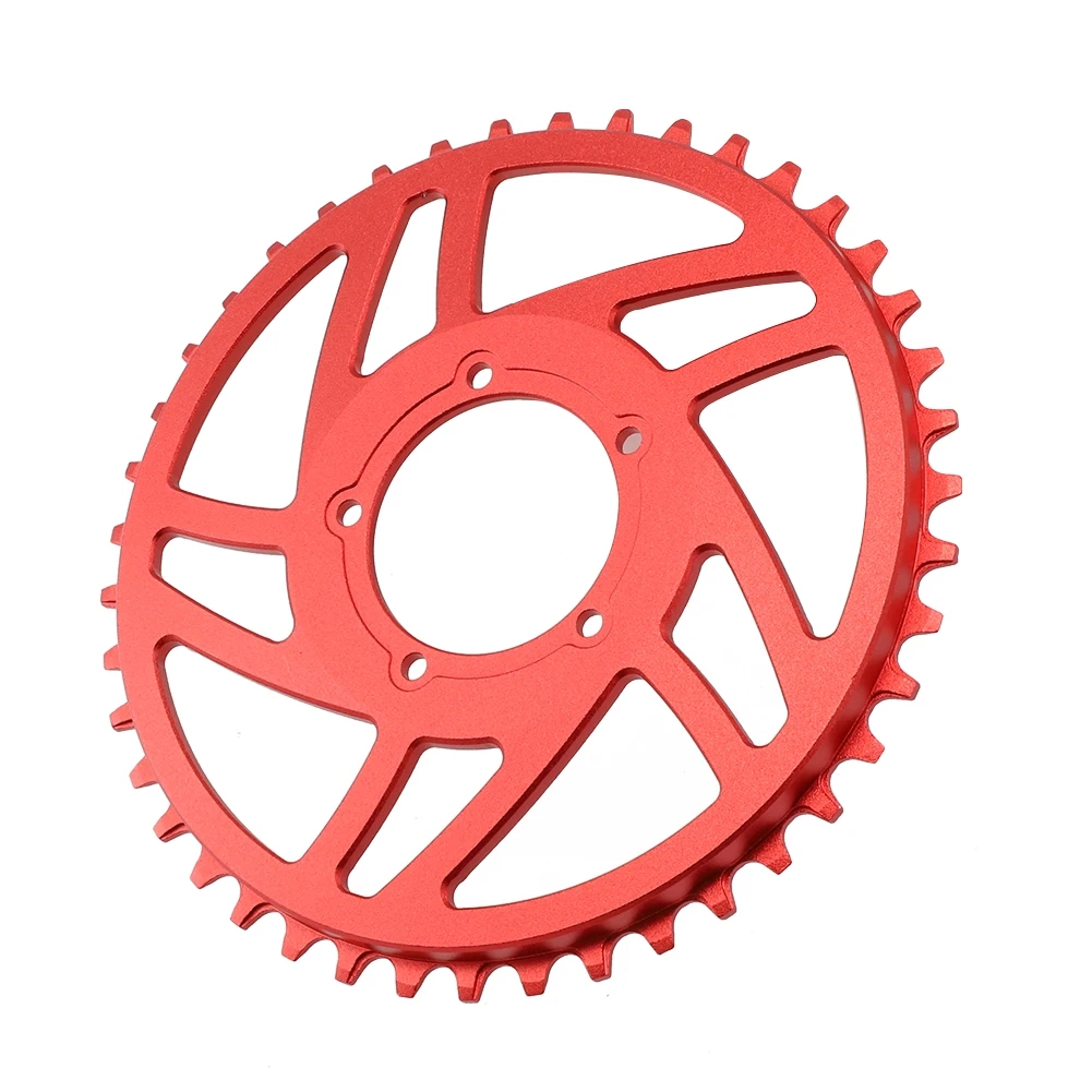 42T Chain Ring Tooth Plate Blue/Red Aluminum Alloy 175*175*14mm Sandblasting Anodizing 6-7-8-9 Electric Bike Accessories