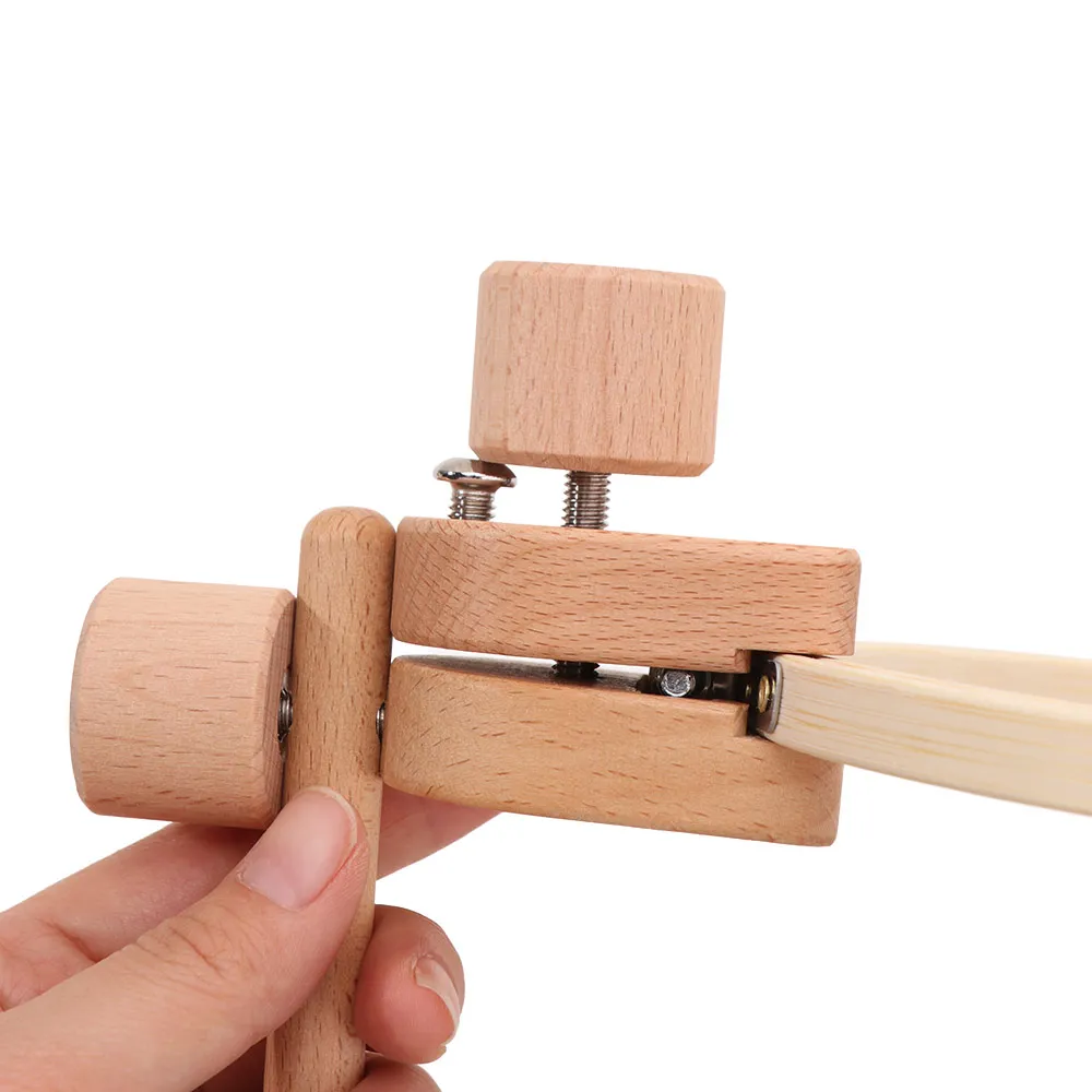 Beech Wood Embroidery Frame Lap Stand Adjustable Clamp 360 Degree Rotation Embroidery Hoop Holder DIY Clip Clamp