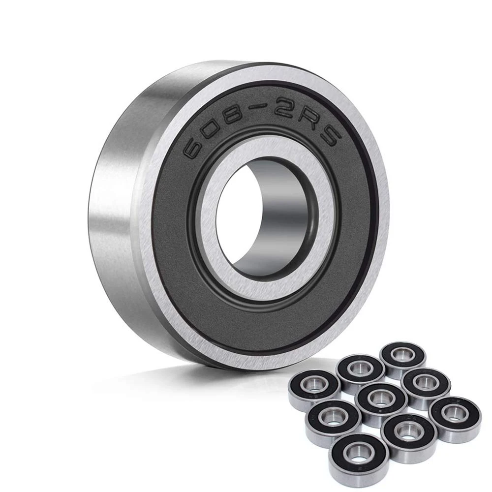 

HFIL-100Pcs 608-2RS Skateboard Bearing,Rolling Bearings Silver, 8X22x7mm