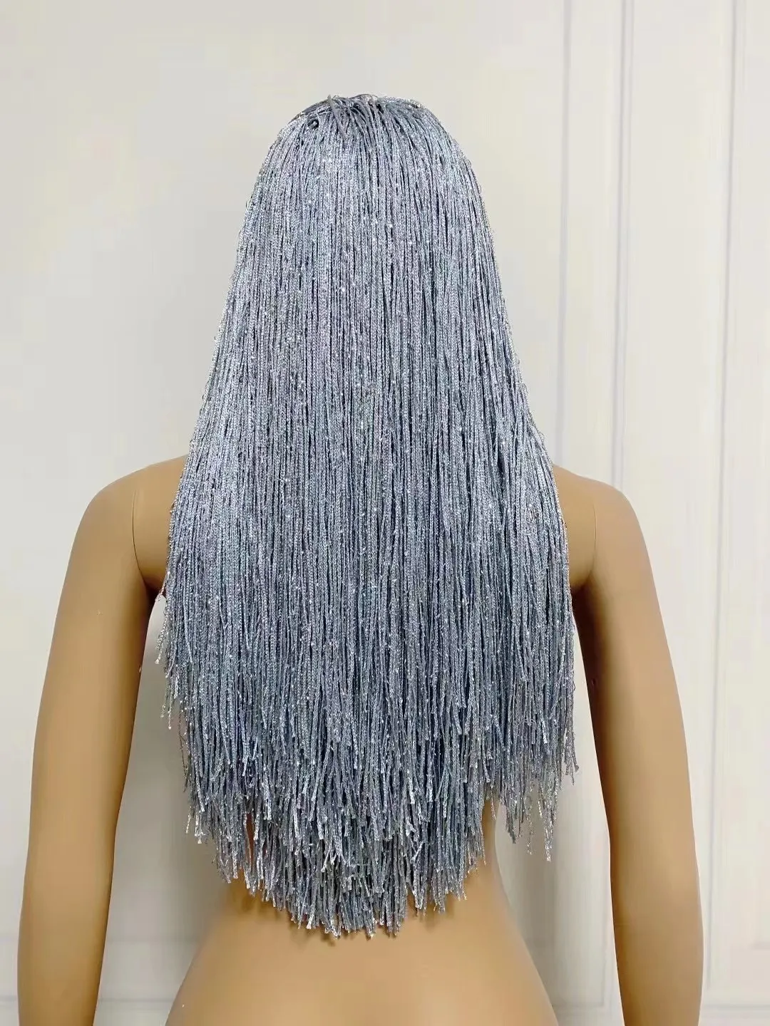 Designer Zilveren Kwastje Pruik Vrouwen Verjaardagsfeestje Franjes Hoofddeksels Club Podium Danseres Zangeres Accessoires
