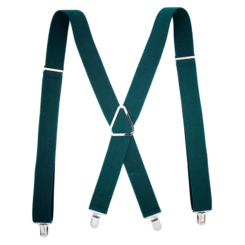 High Quality Men Women Solid Colorful Elastic Suspenders