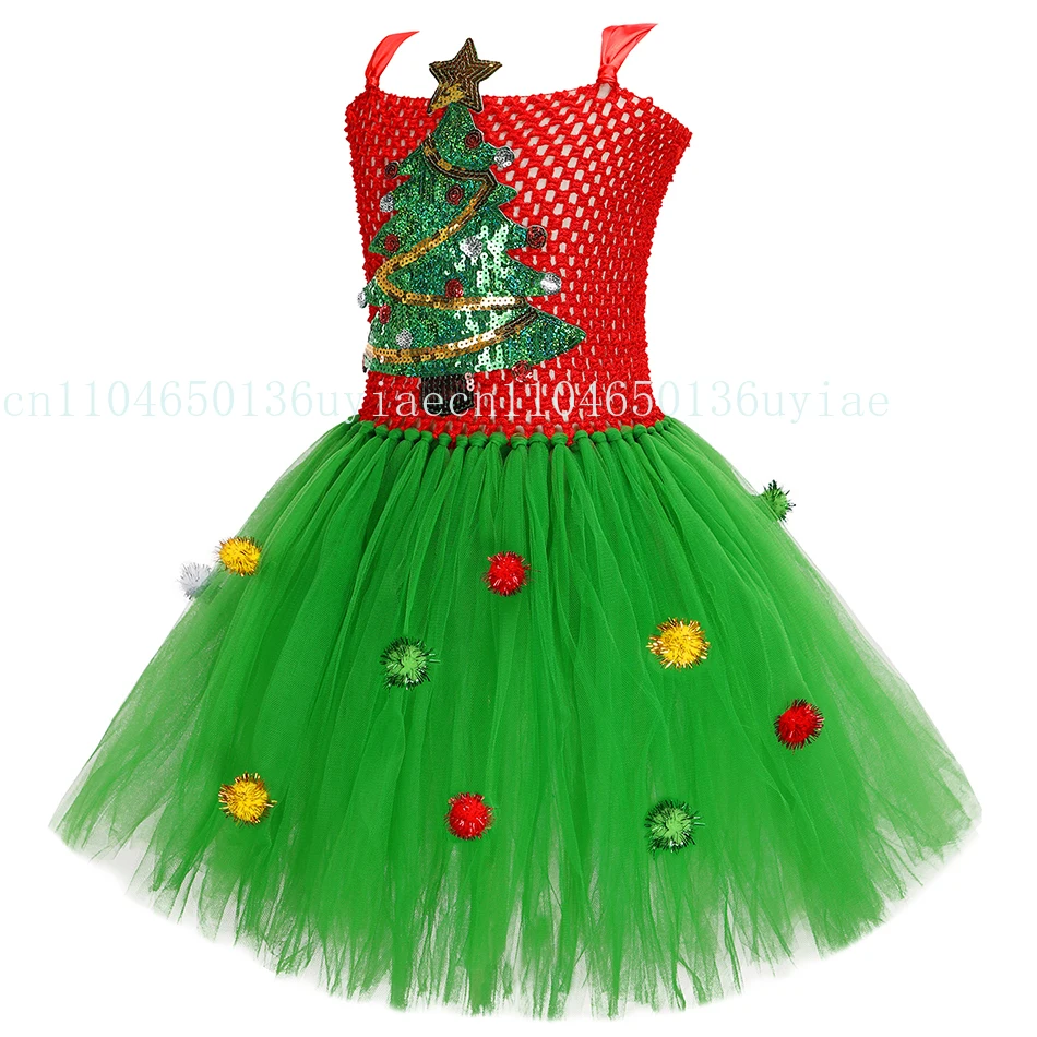 فستان توتو قزم عيد الميلاد اللامع للفتيات أزياء سانتا كلوز للأطفال أعياد الميلاد والهالوين ملابس الأطفال لعطلة عيد الميلاد #4