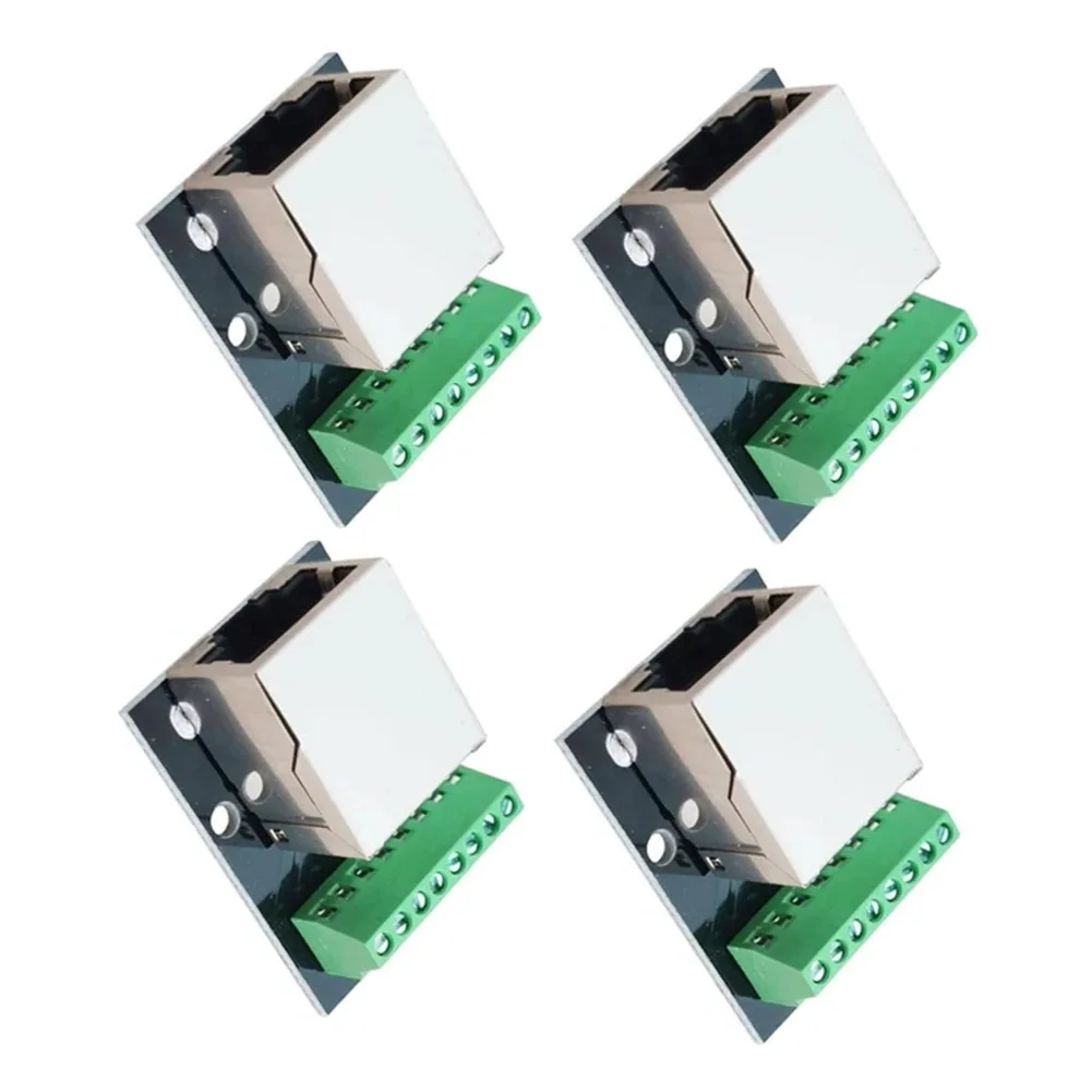 4pcs For RJ45 Ethernet Single Female Connector For BREAKOUT Boards Single-head Connector Splitter Board For Network Devices