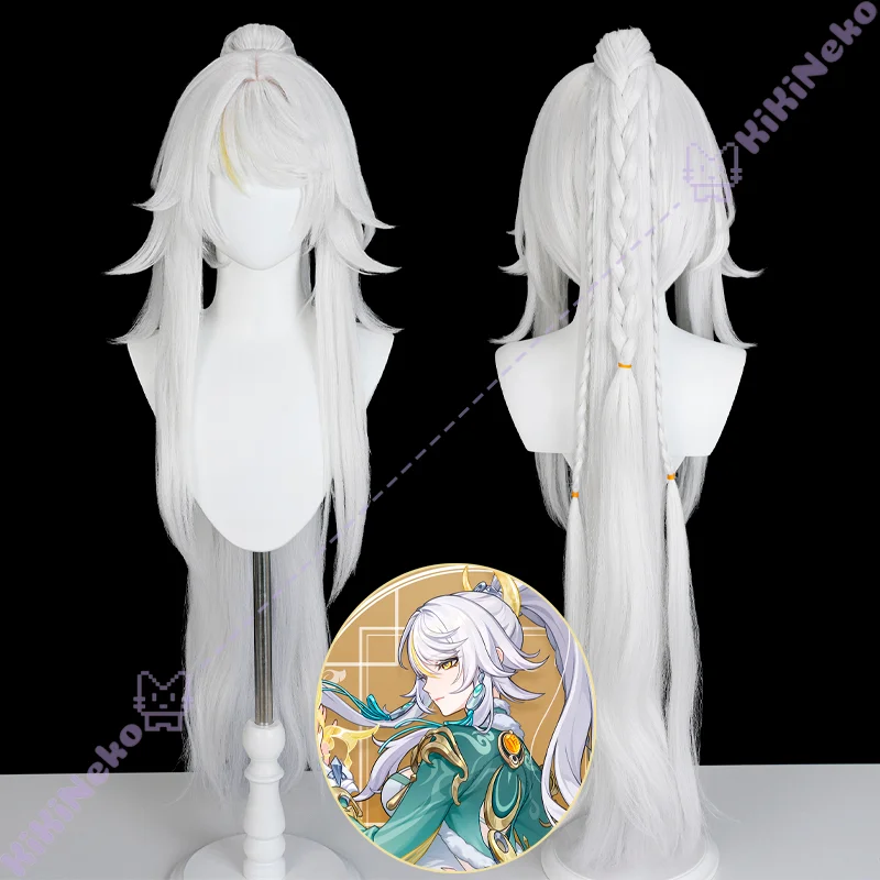 

Игра Genshin Impact Zibai, парик для косплея, Shihaku Jabaek Tszy Bay, волосы для косплея для Хэллоуина, вечеринки, реквизит для ролевых игр для взрослых