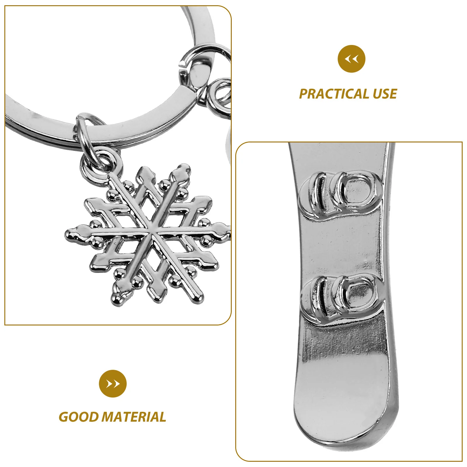 على الجليد المفاتيح مخصص على الجليد قلادة محاكاة سبيكة حلقة رئيسية ندفة الثلج سحر خفيفة الوزن الرياضة على ظهره مفتاح السيارة #4