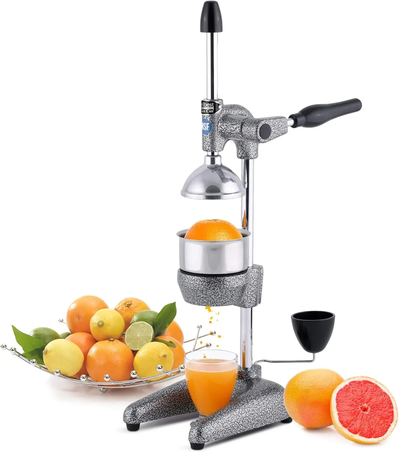 

Pro MJP 100 Professional Manual Cold Press Juicer Machine for Orange Lemon and other Citrus Fruits Gray