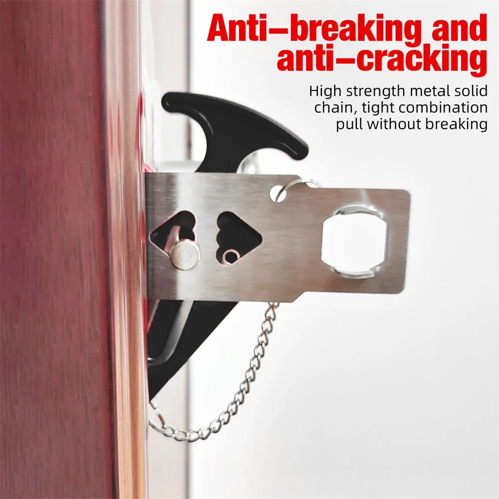

2 шт. Металлические замки-защелки для дверей, защита от взлома для дома, комнаты, отеля, портативный замок безопасности для путешествий и проживания