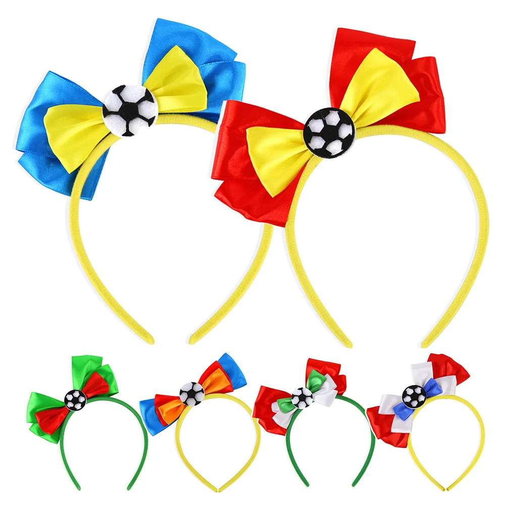 6 قطعة أغطية الرأس لكرة القدم مهرجان حفلة هيرباند الاحتفال رئيس الديكور مباراة كرة القدم المشجعين الملحقات الملونة #6