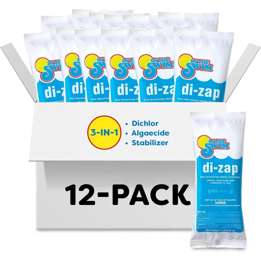 Choque de piscina premium 3 en 1 con algaecida diclor y estabilizador para un tratamiento efectivo de agua en piscinas residenciales Ideal