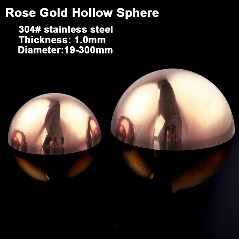 Thick 1.0mm 304 Stainless Steel Rose Gold  Decorative Hemisphere Home Hotel Shopping Mall Park Square Bar Decorative Half Ball