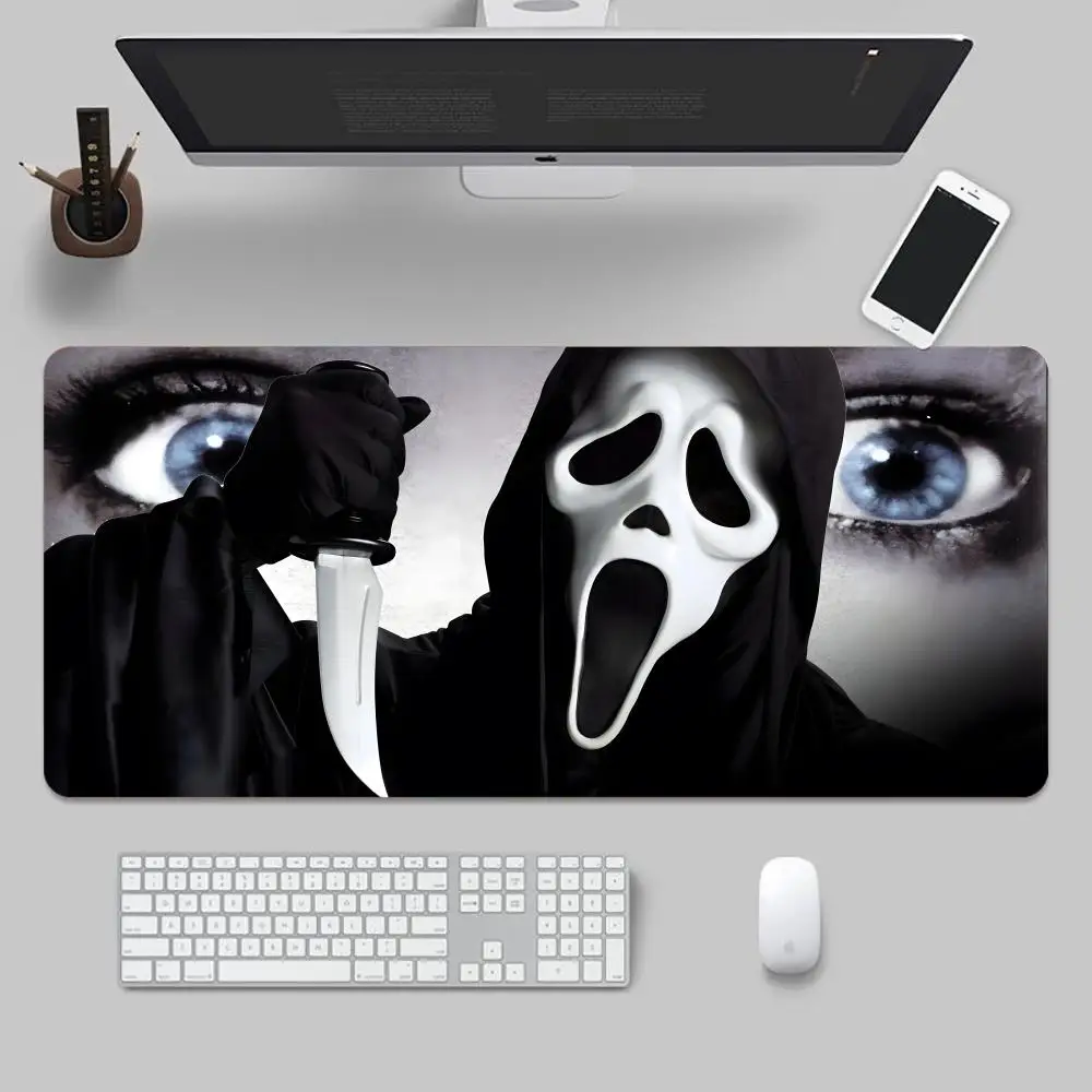 Scary Movie S-Screams Mouse Pad Tapetes de Mesa Teclado, Borracha Kawai, Tapete de Mesa Antiderrapante, XXL90x40cm