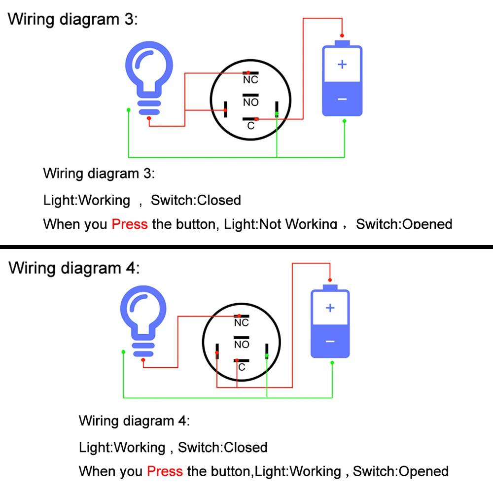 16/19/22MM Power Sign Push Button Switch Lightning Symbol Waterproof Momentary Latching Car Boat On Off 6V 12V 24V 220V Red Blue
