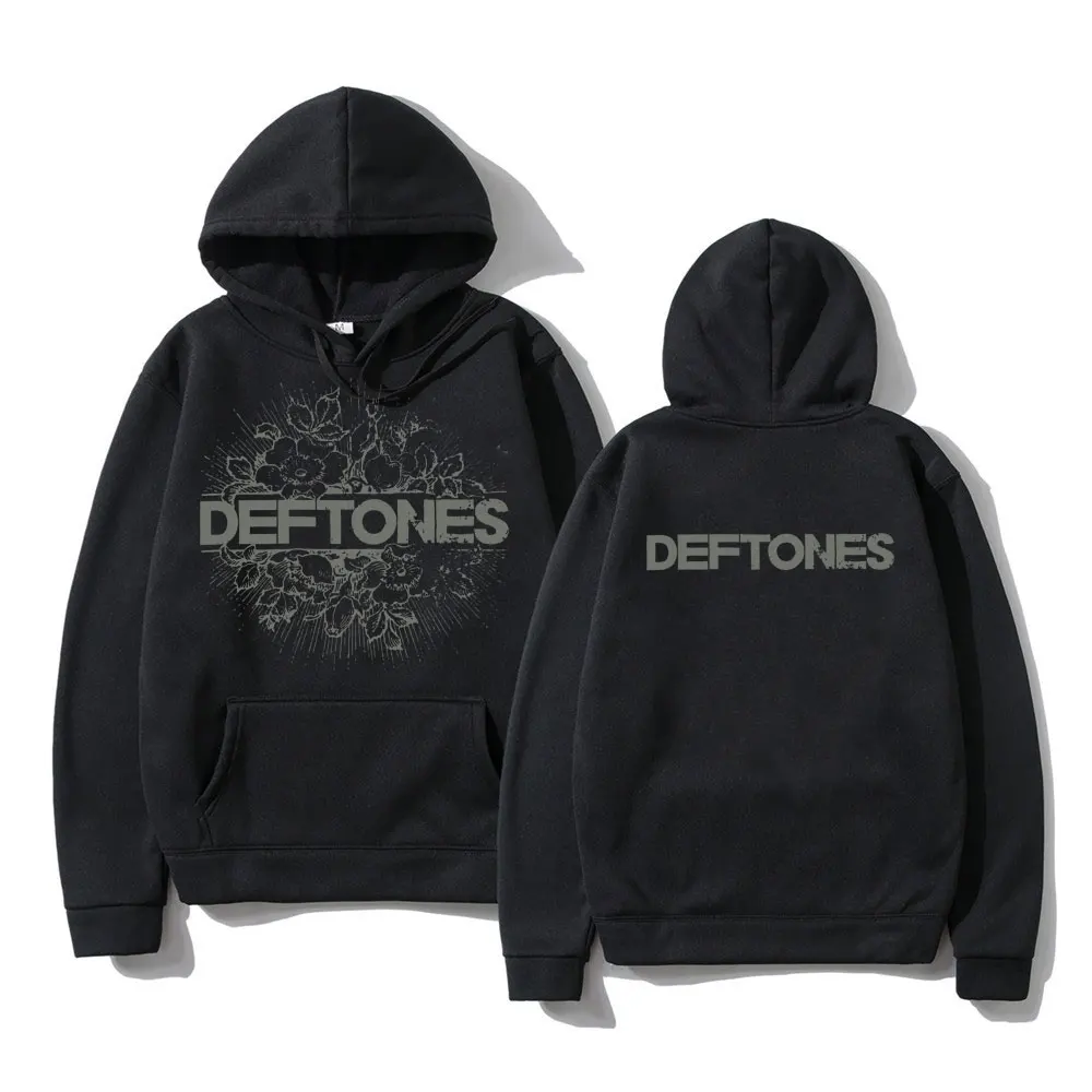 Rock Band Deftones Floral Burst Women Hoodies Double Side Printed Vintage Hoody Casual Hip Hop Tops Men's Oversized Sweatshirt