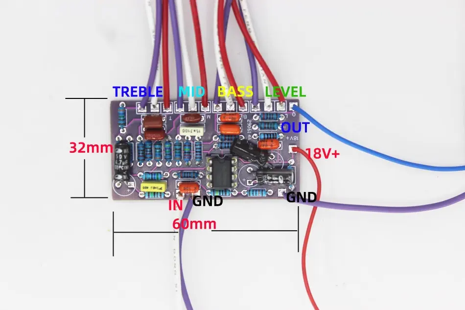 Baixo DIY com circuito ativo integrado Placa de pré-amplificador EQ de 3 bandas para Fender Standard Jazz Bass