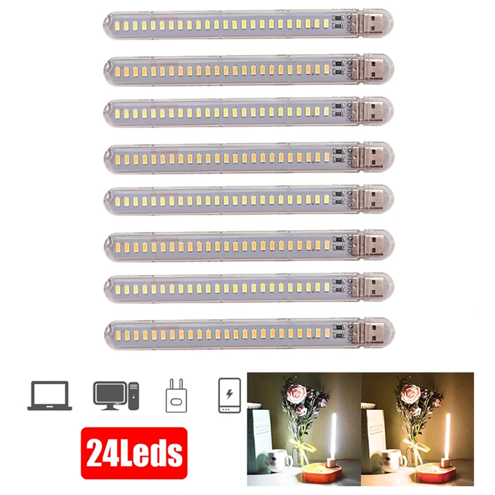 

2/4/10 шт. мини-USB-лампа для чтения, портативная USB-светодиодная лампа, DC 5V, ночник, ультраяркая лампа для чтения, для Power Bank, кемпинга, ПК, ноутбука