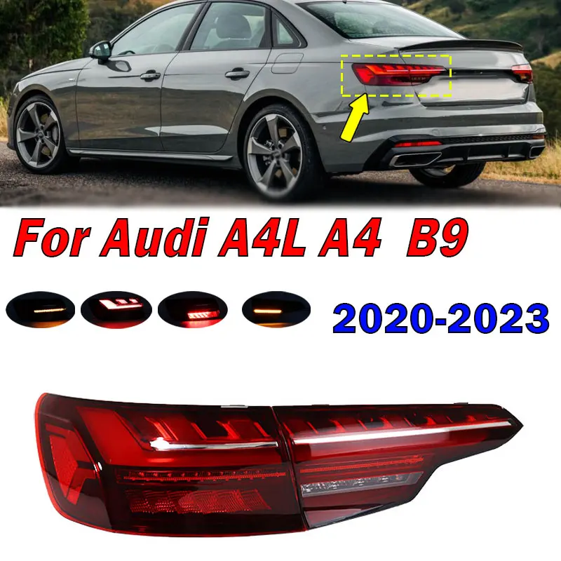 Car Accessories For Audi A4L A4  B9 2020 2021 2022 2023 LED Tail Light Turn Signal Reversing Warning Brake Taillight Assembly