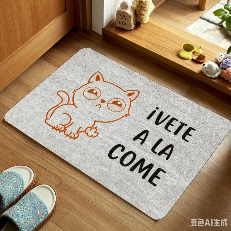 Vete A La Miau Doormat Funny Spanish Quote Welcome Mat Humorous Sarcastic Cat Slogan Entrance Floor Rug For Front Door