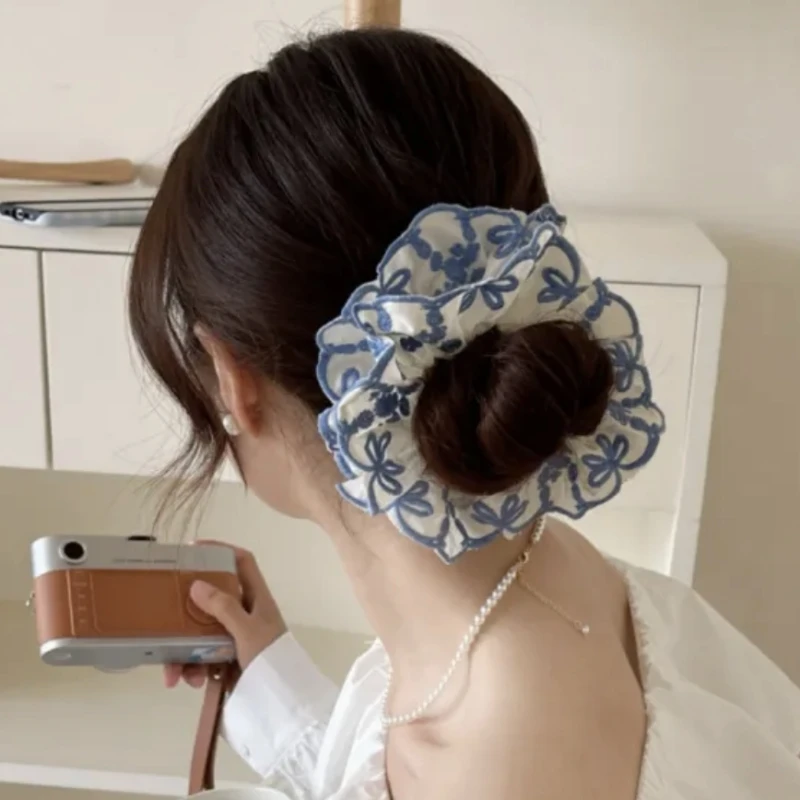 laco-de-cabelo-elastico-duplo-bordado-borboleta-azul-estilo-coreano-tamanho-ande-para-coque-decoracoes-de-cabelo-uso-diario