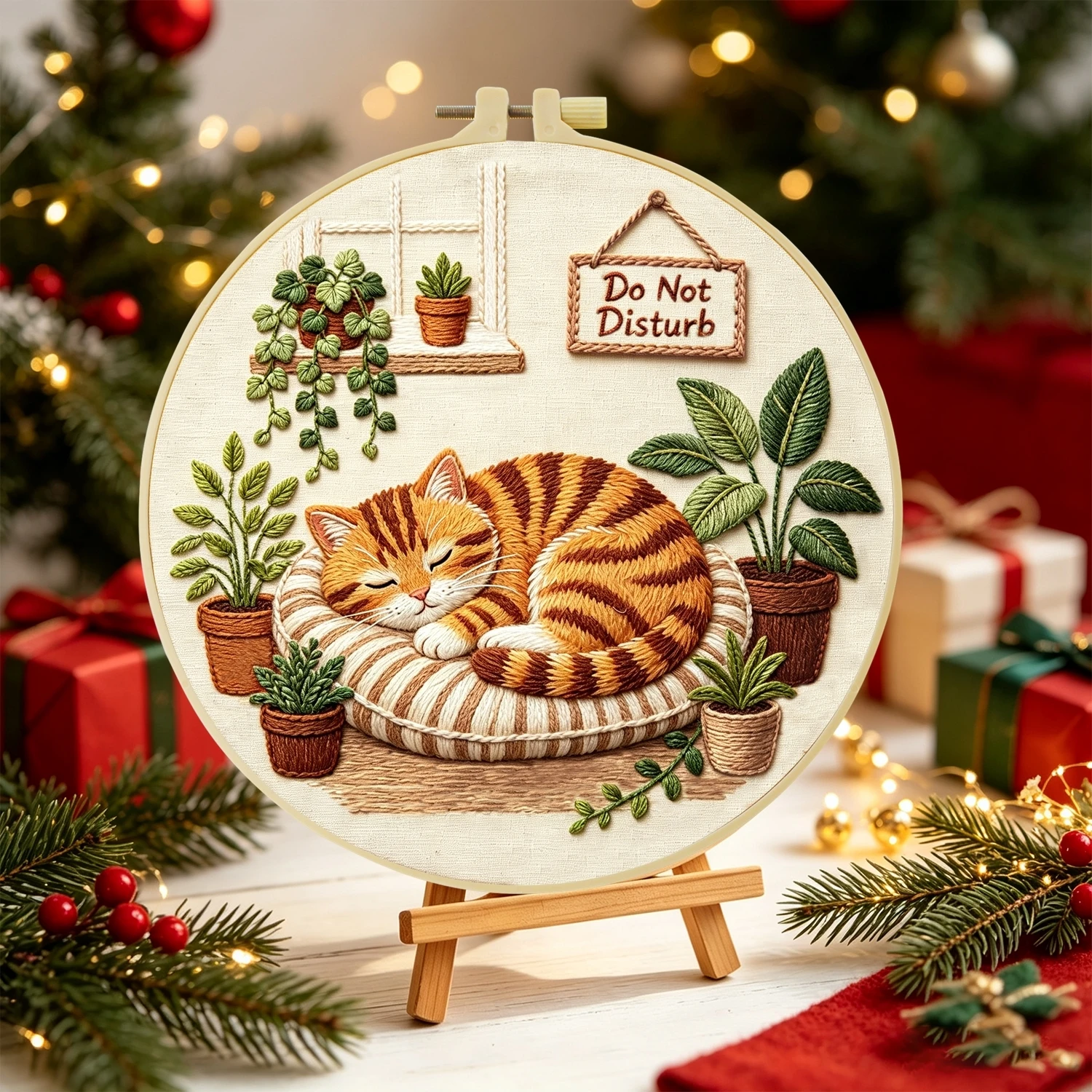 1Set Sleeping Cat Plants Diy E - огляд і ціна Embroidery Cat
