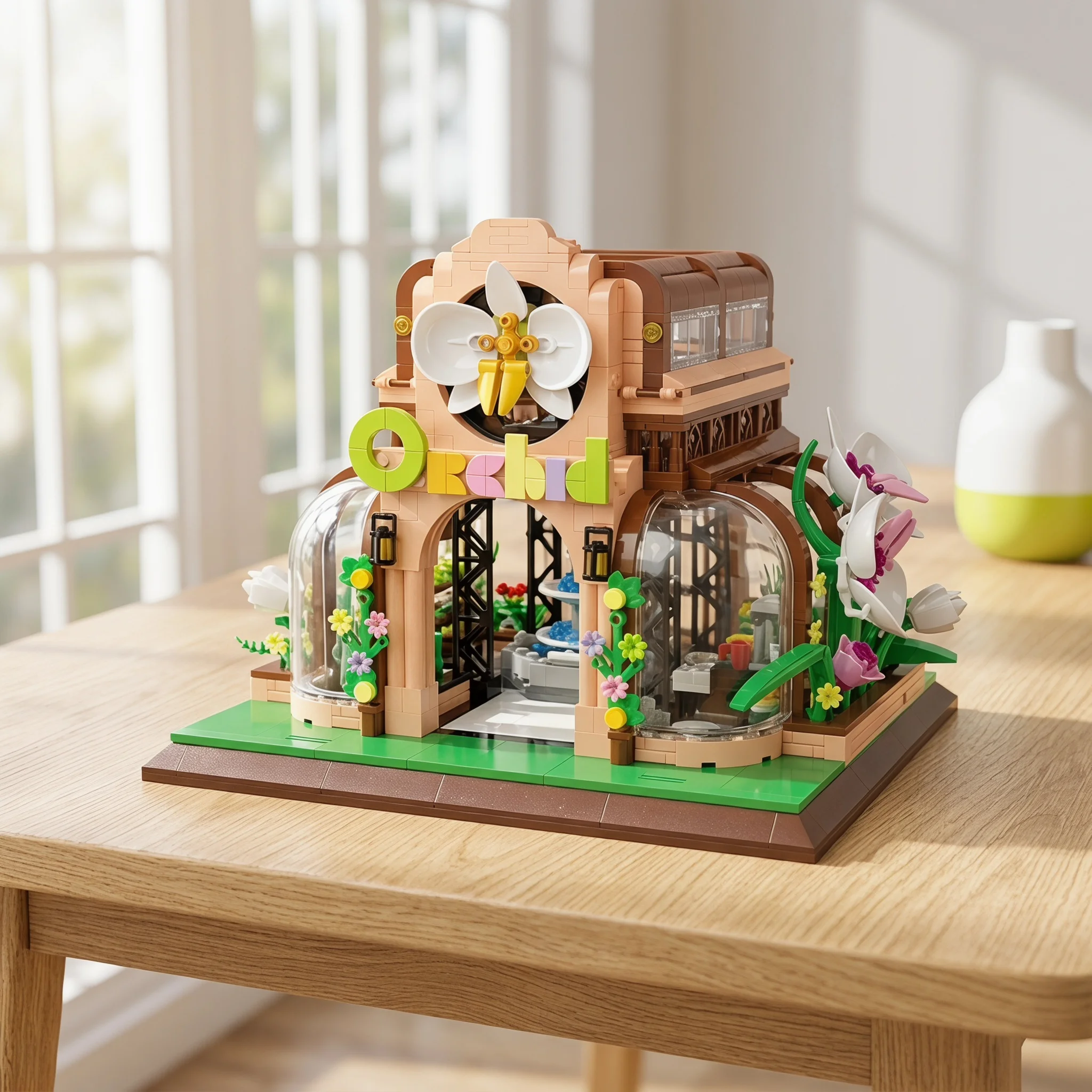 

Botanical Garden Orchid Greenhouse Building Blocks Set 2018PCS City Street Flower Shop Model Bricks Desktop Display Diy Gift