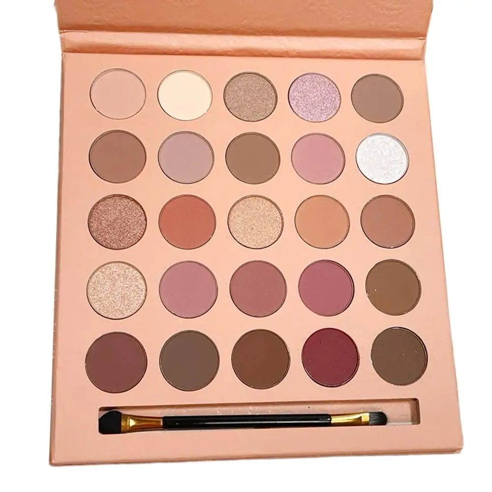 ظلال ماكياج لوحة مع فرشاة ، 25 لونا ، لوحة ظلال العيون ، لامع ، ماتي ، الأرض ، الملونة ، طويلة الأمد ، عينيه ، S7C0