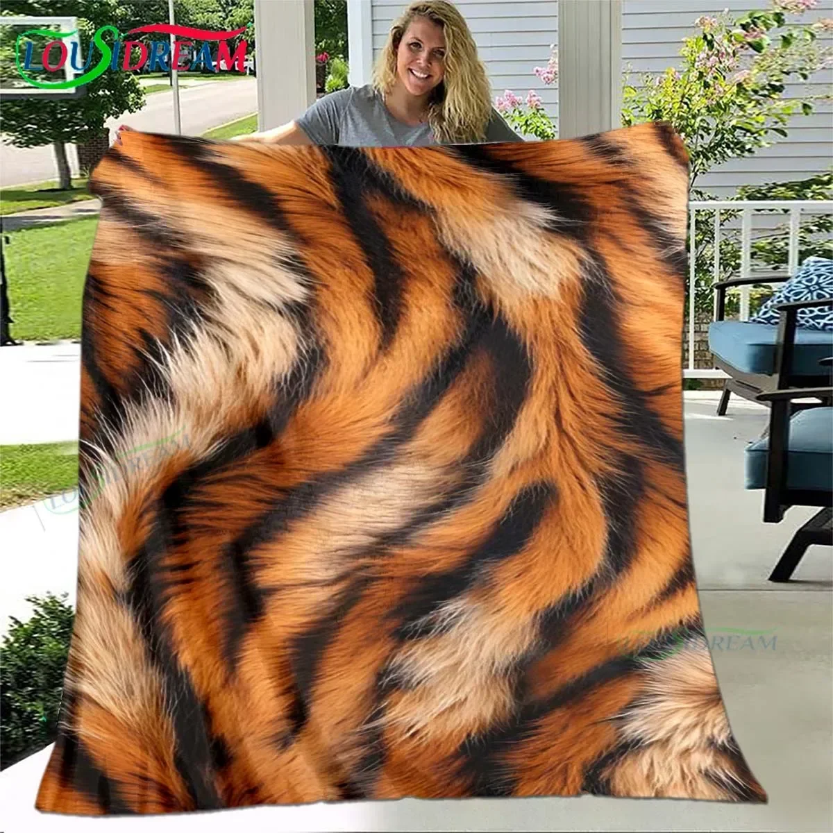2025 Fashion Panther Leopard Pattern Blanket Flannel Thin Blanket Portable Home Travel Office Lunch Break Blanket Birthday Gift