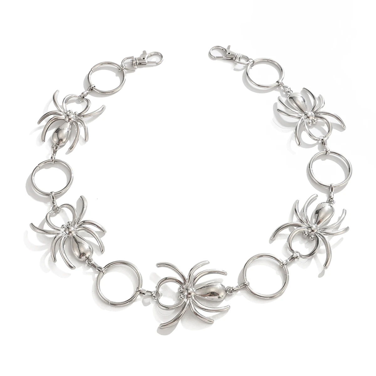 Ingemark Punk Gothic Silberfarbener Metall-Spinnen-Schlüsselanhänger für Männer, Persönlichkeits-Hosenkette für Jeans, Halloween-Schmuck-Accessoires – Detail 7