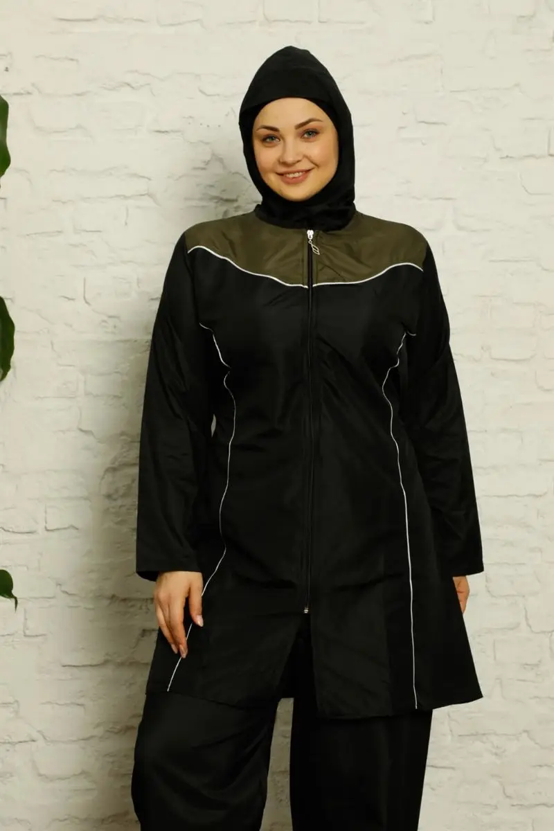 Fashion line full hijab plus size swimwear 32019