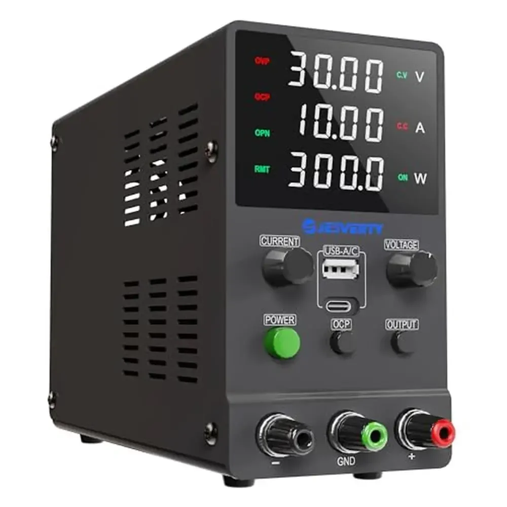 Adjustable Bench Power Supply Type-C USB Charging 0-30V 0-10A Regulated DC Switching Unit Compact Lightweight Electronics