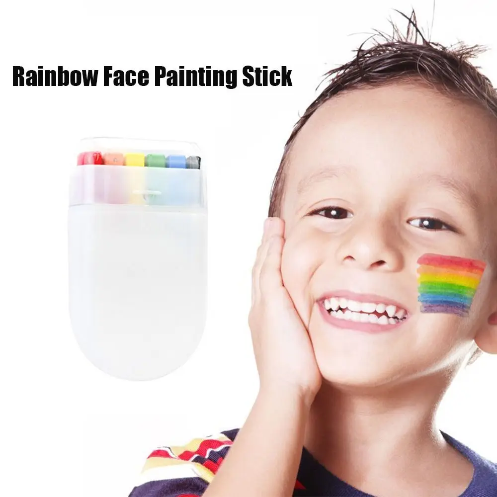 DIY Paint Accessories Rainbow Face Painting Stick Water-Soluble Bright Colors Face Body Paint Non-Toxic 6 Color Body Art Paint