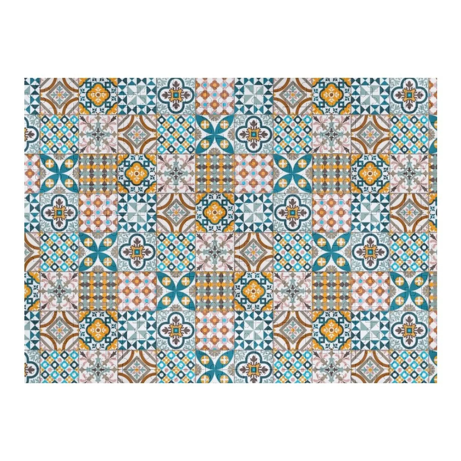 

Patchwork pattern - colorful tile design Jigsaw Puzzle Christmas Toys Wood Photo Personalized Puzzle