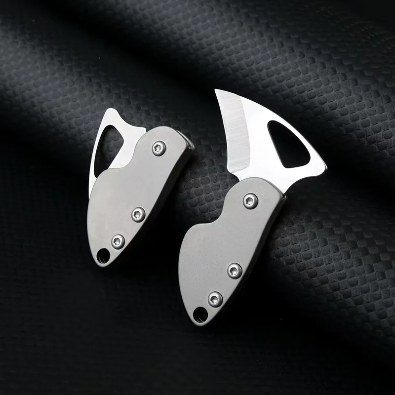 

Titanium alloy woodpecker sharp mini folding knife, portable keychain, unboxing and unpacking small knife for express delivery