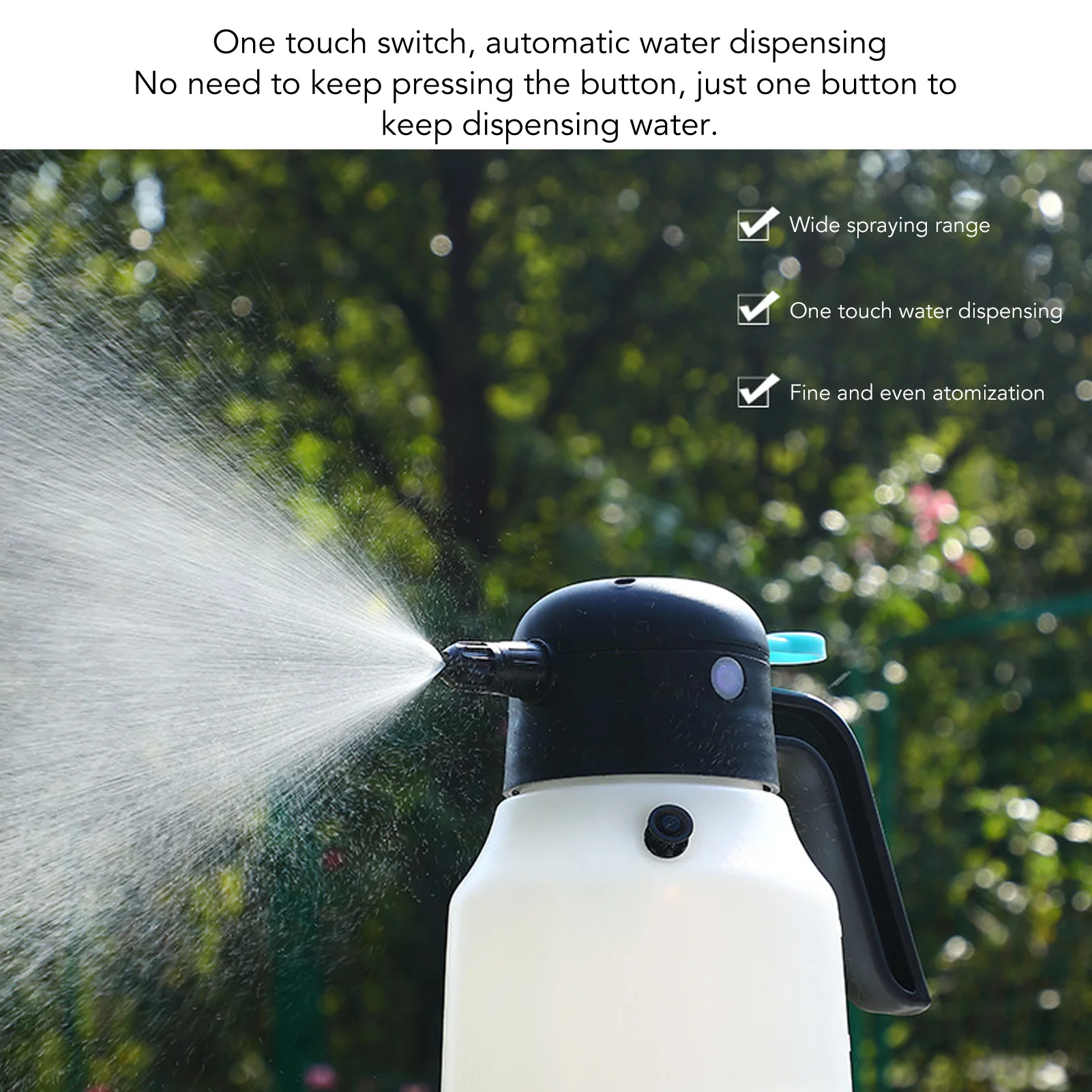 Foam Sprayer 2000mAh 1.8L Cordless Pressurized PP Electric Foam Spray Bottle for Car Washing Garden