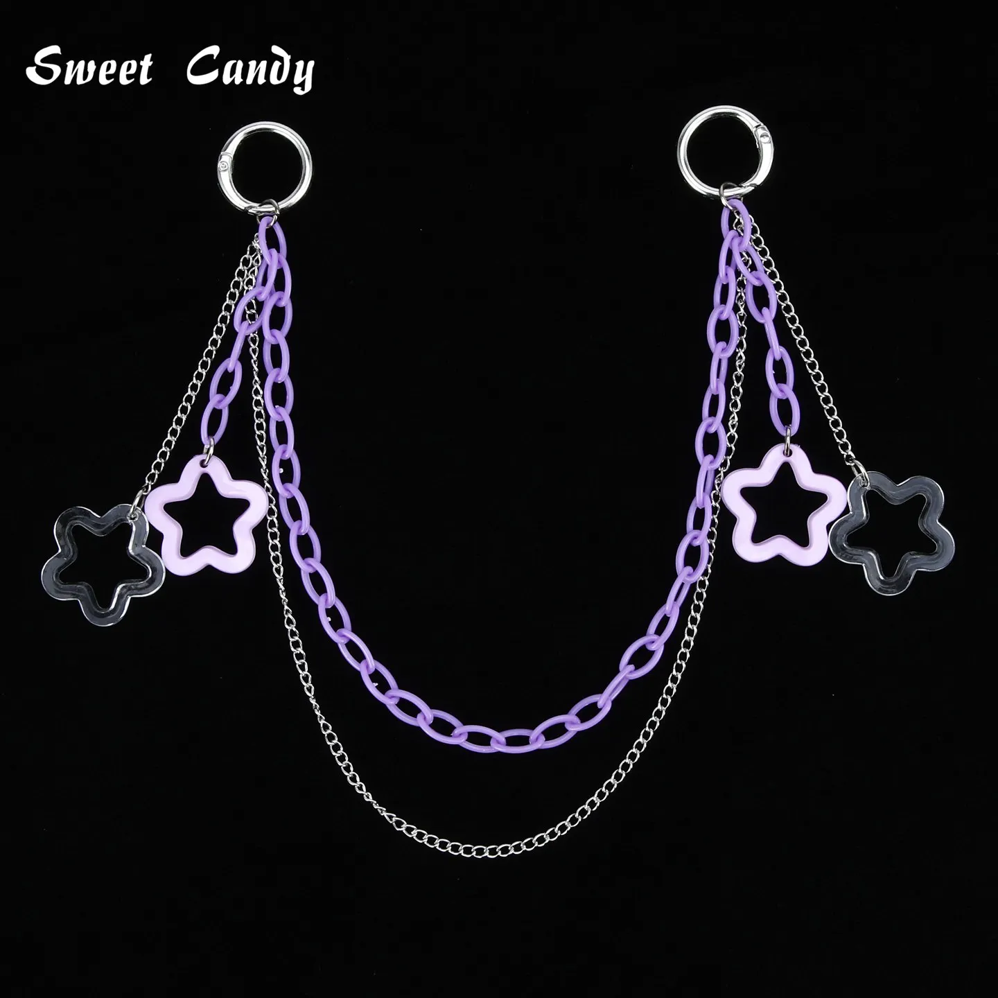ITA Bag Decoration – Adjustable Chunky Chain Strap with Shiny Colorful Pendant, DIY Handmade Belt-Style Accessory for Bags