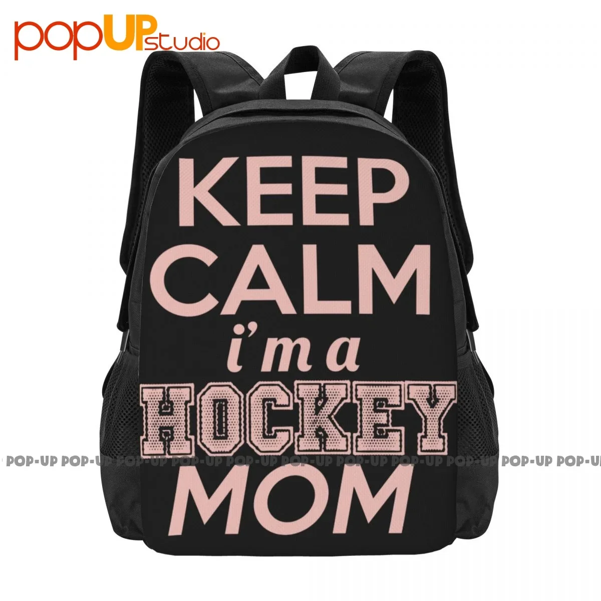 Keep Calm Im A Hockey Mom Backpack Large Capacity Travel Schoolbag Personalised Clothes Backpacks