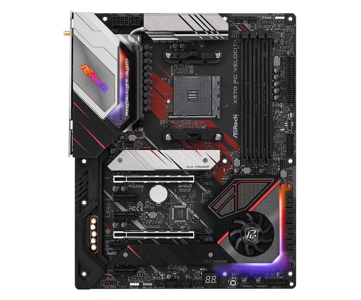 ASRock X570 PG VELOCITA 마더보드 X570 AM4 소켓 마더보드 DDR4 128GB 지원 4600 2600 3400 5700 5600 cpu 2 PCIe 4.0x16