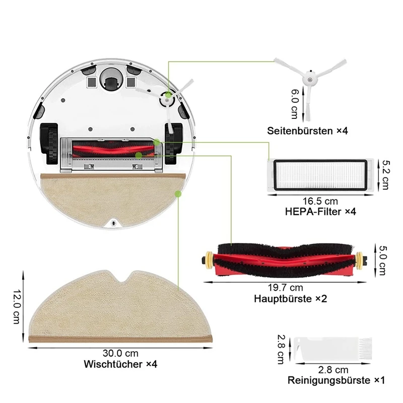 إكسسوارات مكنسة كهربائية روبوت من شاومى ، 1 S ، فلتر HEPA ، فرشاة جانبية ، فرشاة رئيسية ، روبوروك ، S50 ، S51 ، S5
