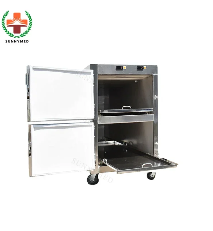 SY-STG02 hospital mortuary freezer 2 corpses morgue refrigerator for dead body