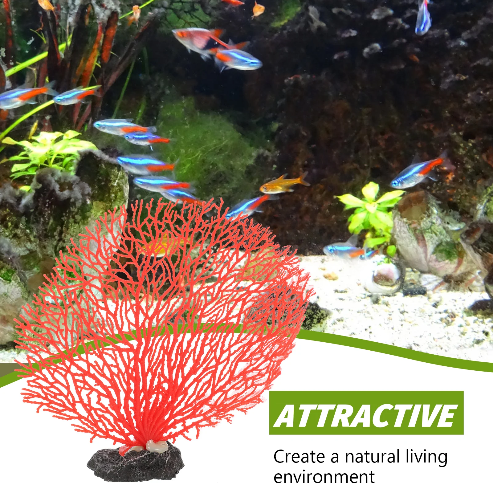 

Simulated Coral Wall Decorative Artificial Plant Aquarium Landscape Fish Tank Creative Desktop Plants Underwater Home Office Pet