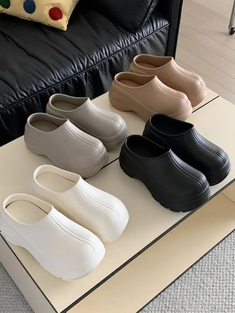 

Waterproof Baotou Slippers New Wear-Resistant Outerwear Anti-Slip And Oil-Proof Couple Thick Sole Soft Sole Bag Heel Shoe
