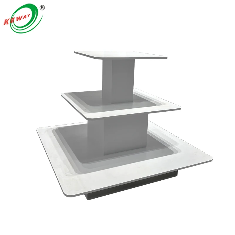 

KEWAY Customized Wholesales 3 Tier Square Display Table Retail Store MDF Wooden Display for Retail Stores