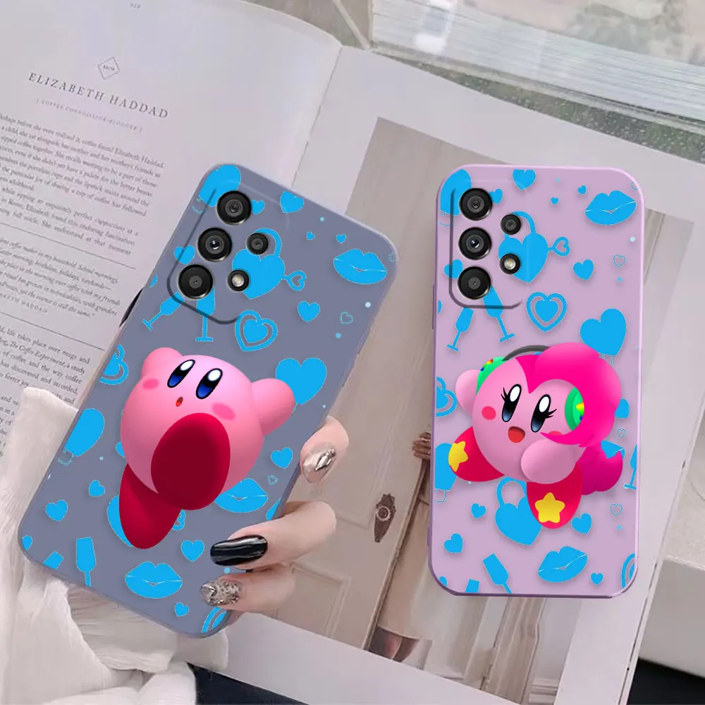 Милый розовый чехол для телефона Star K-Kirby для Samsung A91 A14 A73 A72 A71 A53 A52 A51 A42 A33 A32 A23 A22 A21S A22S 4G