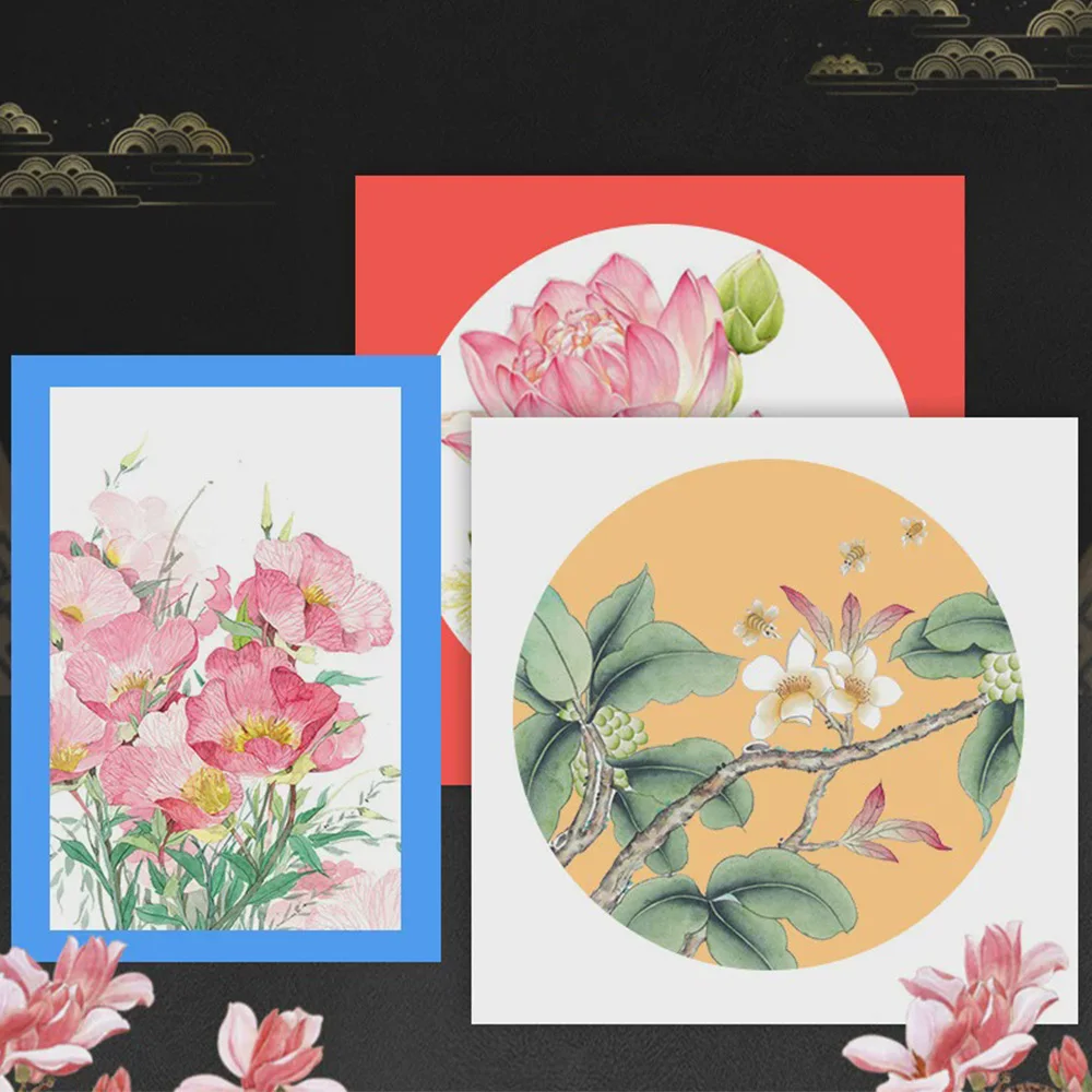 Square Border Round Thick Cardstock, 25 33 38cm Blank Circular Drawing Paper, DIY Craft Painting Hard Card, School Art Supplies