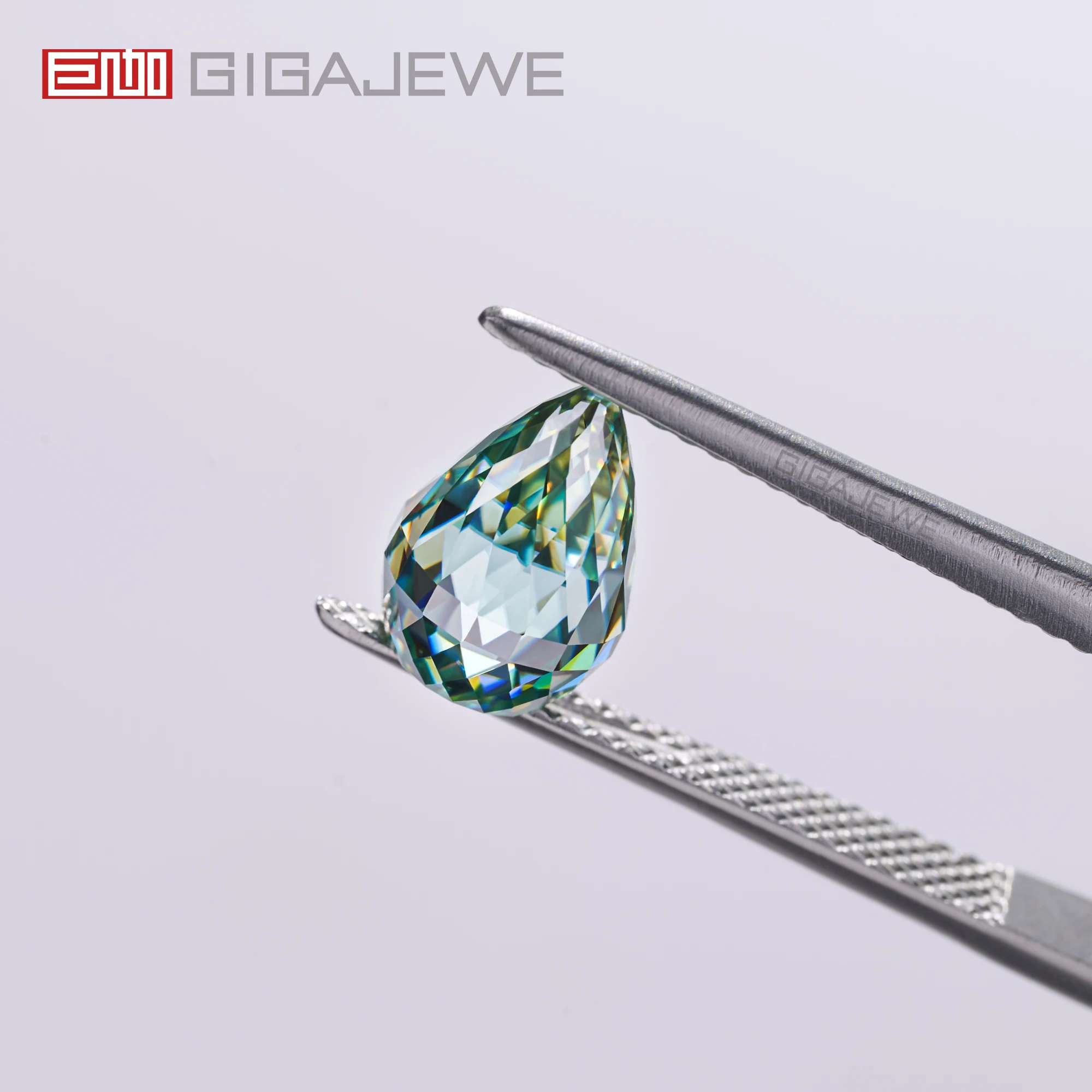GIGAJEWE Briolette Pineapple Cut Cyan Color Moissanite PFL-remium Gems Loose Diamond Test Passed Gemstone For Jewelry Making