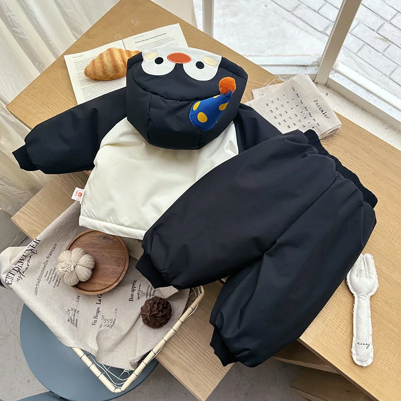 

Children's Fleece-Lined Thickened Children's Set2025Autumn and Winter New Children's Set Toddler Fleece-Lined Thickened Warm Two