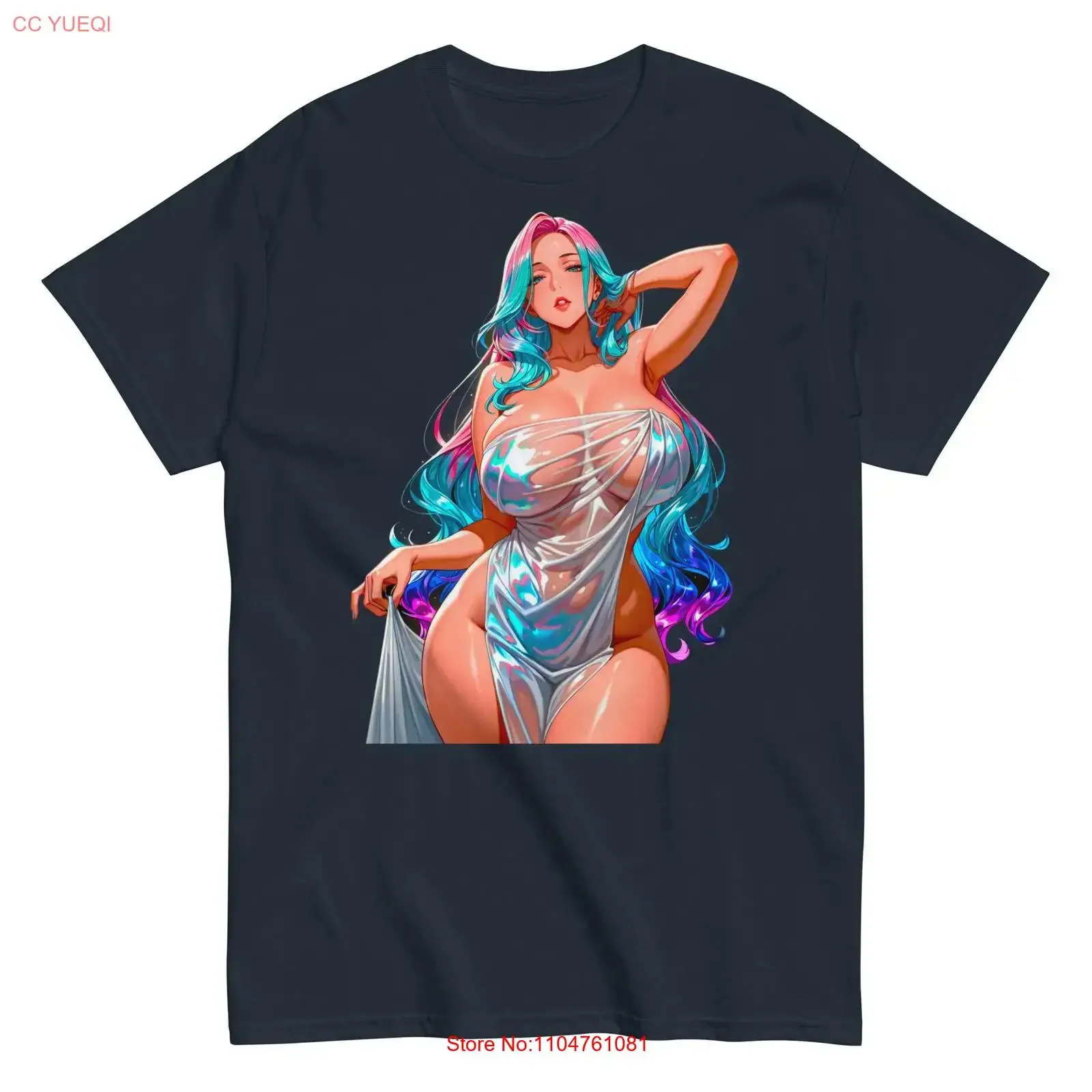 Camiseta Ecchi Anime Girl Hentai Sexy Manga Waifu, estilo vintage, lavada, elegante, transpirable, unisex, cómoda, a la moda, informal para hombre